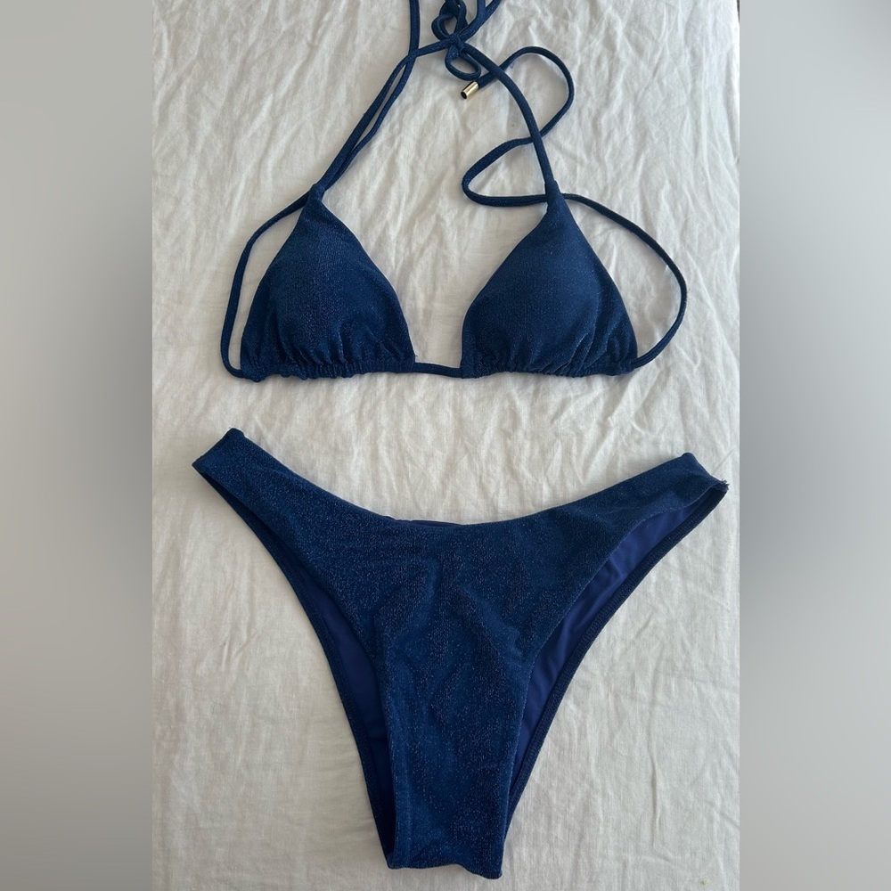 Monday Swimwear Navy Shimmer Set